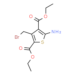 ChemSpider 2D Image | Diethyl 5-amino-3-(bromomethyl)-2,4-thiophenedicarboxylate | C11H14BrNO4S