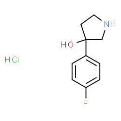 ChemSpider 2D Image | 3-(4-fluorophenyl)pyrrolidin-3-ol hydrochloride | C10H13ClFNO