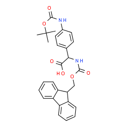 ChemSpider 2D Image | (4-TERT-BUTOXYCARBONYLAMINO-PHENYL)-[(9H-FLUOREN-9-YLMETHOXYCARBONYLAMINO)]-ACETIC ACID | C28H28N2O6