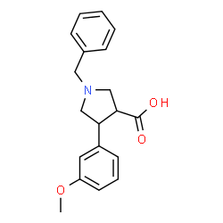 ChemSpider 2D Image | 1-Benzyl-4-(3-methoxyphenyl)-3-pyrrolidinecarboxylic acid | C19H21NO3