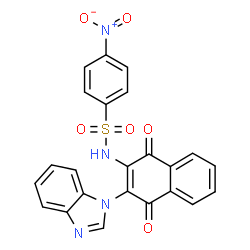 ChemSpider 2D Image | N-[3-(1H-Benzimidazol-1-yl)-1,4-dioxo-1,4-dihydro-2-naphthalenyl]-4-nitrobenzenesulfonamide | C23H14N4O6S