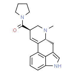 ChemSpider 2D Image | [(8Î²)-9,10-Didehydro-6-methylergolin-8-yl](1-pyrrolidinyl)methanone | C20H23N3O