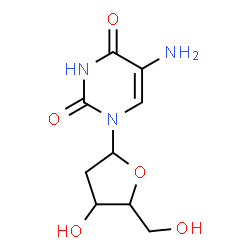 ChemSpider 2D Image | 5-Amino-1-(2-deoxypentofuranosyl)-2,4(1H,3H)-pyrimidinedione | C9H13N3O5