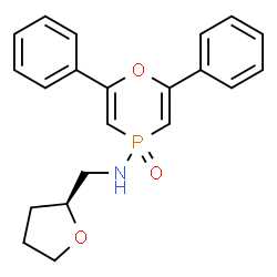 ChemSpider 2D Image | 2,6-Diphenyl-N-[(2S)-tetrahydro-2-furanylmethyl]-4H-1,4-oxaphosphinin-4-amine 4-oxide | C21H22NO3P