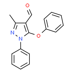 ChemSpider 2D Image | 3-Methyl-5-phenoxy-1-phenyl-1H-pyrazole-4-carbaldehyde | C17H14N2O2