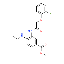 ChemSpider 2D Image | Ethyl 4-(ethylamino)-3-{[(2-fluorophenoxy)acetyl]amino}benzoate | C19H21FN2O4