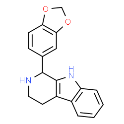 ChemSpider 2D Image | 1-(1,3-Benzodioxol-5-yl)-2,3,4,9-tetrahydro-1H-beta-carboline | C18H16N2O2