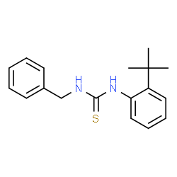 ChemSpider 2D Image | 1-Benzyl-3-[2-(2-methyl-2-propanyl)phenyl]thiourea | C18H22N2S