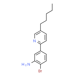ChemSpider 2D Image | 2-Bromo-5-(5-pentyl-2-pyridinyl)aniline | C16H19BrN2