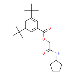 ChemSpider 2D Image | 2-(Cyclopentylamino)-2-oxoethyl 3,5-bis(2-methyl-2-propanyl)benzoate | C22H33NO3