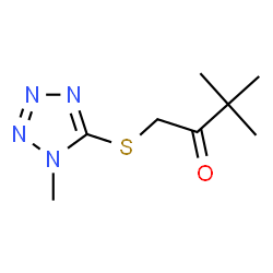 ChemSpider 2D Image | 3,3-Dimethyl-1-[(1-methyl-1H-tetrazol-5-yl)sulfanyl]-2-butanone | C8H14N4OS