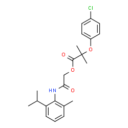 ChemSpider 2D Image | 2-[(2-Isopropyl-6-methylphenyl)amino]-2-oxoethyl 2-(4-chlorophenoxy)-2-methylpropanoate | C22H26ClNO4