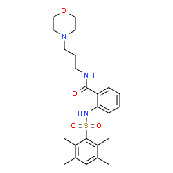 ChemSpider 2D Image | N-[3-(4-Morpholinyl)propyl]-2-{[(2,3,5,6-tetramethylphenyl)sulfonyl]amino}benzamide | C24H33N3O4S