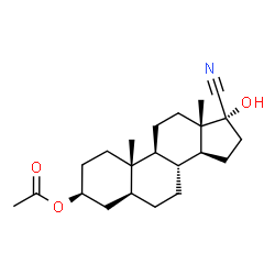 ChemSpider 2D Image | (3beta,5alpha,17alpha)-17-Cyano-17-hydroxyandrostan-3-yl acetate | C22H33NO3