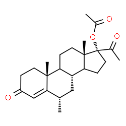 ChemSpider 2D Image | (6alpha,9xi,14xi)-6-Methyl-3,20-dioxopregn-4-en-17-yl acetate | C24H34O4