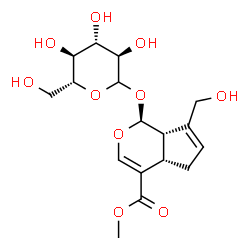 ChemSpider 2D Image | Methyl (1S,4aS,7aS)-1-(D-glucopyranosyloxy)-7-(hydroxymethyl)-1,4a,5,7a-tetrahydrocyclopenta[c]pyran-4-carboxylate | C17H24O10