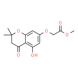 ChemSpider 2D Image | Methyl [(5-hydroxy-2,2-dimethyl-4-oxo-3,4-dihydro-2H-chromen-7-yl)oxy]acetate | C14H16O6