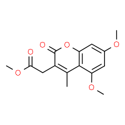 ChemSpider 2D Image | Methyl (5,7-dimethoxy-4-methyl-2-oxo-2H-chromen-3-yl)acetate | C15H16O6