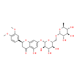 ChemSpider 2D Image | (2S)-2-(3,4-Dimethoxyphenyl)-5-hydroxy-4-oxo-3,4-dihydro-2H-chromen-7-yl 6-O-(6-deoxy-alpha-L-glucopyranosyl)-beta-D-glucopyranoside | C29H36O15