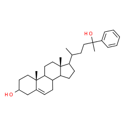 ChemSpider 2D Image | (10R,13R)-17-(5-Hydroxy-5-phenyl-2-hexanyl)-10,13-dimethyl-2,3,4,7,8,9,10,11,12,13,14,15,16,17-tetradecahydro-1H-cyclopenta[a]phenanthren-3-ol | C31H46O2