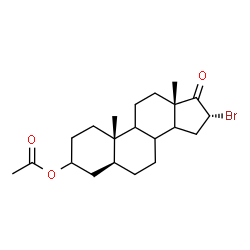 ChemSpider 2D Image | (5alpha,8xi,9xi,14xi,16alpha)-16-Bromo-17-oxoandrostan-3-yl acetate | C21H31BrO3