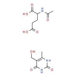 ChemSpider 2D Image | N-Acetylglutamic acid - 5-(hydroxymethyl)-6-methyl-2,4(1H,3H)-pyrimidinedione (1:1) | C13H19N3O8