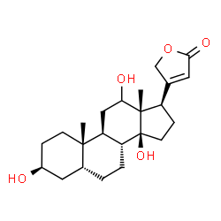 ChemSpider 2D Image | (3beta,5beta)-3,12,14-Trihydroxycard-20(22)-enolide | C23H34O5