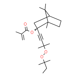 ChemSpider 2D Image | (2S)-1,7,7-Trimethyl-2-{3-methyl-3-[(2-methyl-2-butanyl)peroxy]-1-butyn-1-yl}bicyclo[2.2.1]hept-2-yl methacrylate | C24H38O4
