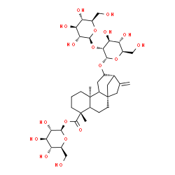 ChemSpider 2D Image | 1-O-[(5xi,8alpha,9xi,10alpha)-12-{[2-O-(beta-D-Glucopyranosyl)-alpha-D-glucopyranosyl]oxy}-18-oxokaur-16-en-18-yl]-beta-L-glucopyranose | C38H60O18
