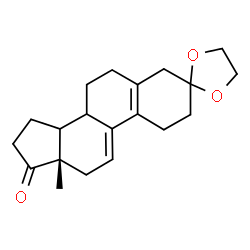 ChemSpider 2D Image | (13S)-13-Methyl-1,4,6,7,8,12,13,14,15,16-decahydrospiro[cyclopenta[a]phenanthrene-3,2'-[1,3]dioxolan]-17(2H)-one | C20H26O3