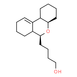 ChemSpider 2D Image | 4-[(4aR,6S)-2,3,4,4a,6,6a,7,8,9,10b-Decahydro-1H-benzo[c]chromen-6-yl]-1-butanol | C17H28O2