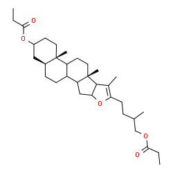 ChemSpider 2D Image | (5alpha,8xi,9xi,14xi,16xi,17xi)-Furost-20(22)-en-3,26-diyl dipropanoate | C33H52O5