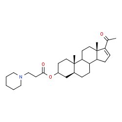 ChemSpider 2D Image | (5alpha,8xi,9xi,14xi)-20-Oxopregn-16-en-3-yl 3-(1-piperidinyl)propanoate | C29H45NO3