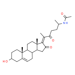 ChemSpider 2D Image | N-{(6Z)-6-[(10R,13S)-3-Hydroxy-10,13-dimethyl-16-oxo-1,2,3,4,7,8,9,10,11,12,13,14,15,16-tetradecahydro-17H-cyclopenta[a]phenanthren-17-ylidene]-5-oxo-2-heptanyl}acetamide | C28H41NO4