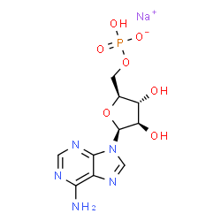 ChemSpider 2D Image | Sodium 9-[5-O-(hydroxyphosphinato)-beta-L-arabinofuranosyl]-9H-purin-6-amine | C10H13N5NaO7P