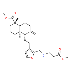 ChemSpider 2D Image | Methyl (1S,4aR,5S)-5-[2-(2-{[(3-methoxy-3-oxopropyl)amino]methyl}-3-furyl)ethyl]-1,4a-dimethyl-6-methylenedecahydro-1-naphthalenecarboxylate | C26H39NO5