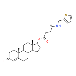 ChemSpider 2D Image | (8xi,9xi,14xi)-3-Oxoandrost-4-en-17-yl 4-oxo-4-[(2-thienylmethyl)amino]butanoate | C28H37NO4S
