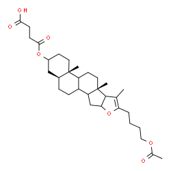 ChemSpider 2D Image | 4-{[(4aS,6aS,12aS)-8-(4-Acetoxybutyl)-4a,6a,7-trimethyl-2,3,4,4a,4b,5,6,6a,6b,9a,10,10a,10b,11,12,12a-hexadecahydro-1H-naphtho[2',1':4,5]indeno[2,1-b]furan-2-yl]oxy}-4-oxobutanoic acid (non-preferred 
name) | C32H48O7