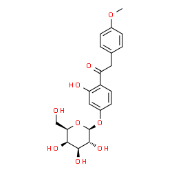 ChemSpider 2D Image | 3-Hydroxy-4-[(4-methoxyphenyl)acetyl]phenyl beta-D-galactopyranoside | C21H24O9