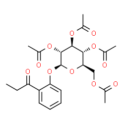 ChemSpider 2D Image | 2-Propionylphenyl 2,3,4,6-tetra-O-acetyl-beta-D-glucopyranoside | C23H28O11