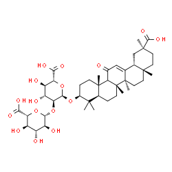 ChemSpider 2D Image | (3beta,9xi)-30-Hydroxy-11,30-dioxoolean-12-en-3-yl 2-O-beta-L-glucopyranuronosyl-alpha-L-glucopyranosiduronic acid | C42H62O16