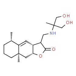 ChemSpider 2D Image | (3aR,5S,8aR,9aR)-3-{[(1,3-Dihydroxy-2-methyl-2-propanyl)amino]methyl}-5,8a-dimethyl-3a,5,6,7,8,8a,9,9a-octahydronaphtho[2,3-b]furan-2(3H)-one | C19H31NO4