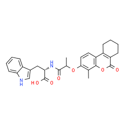 ChemSpider 2D Image | N-{2-[(4-Methyl-6-oxo-7,8,9,10-tetrahydro-6H-benzo[c]chromen-3-yl)oxy]propanoyl}-L-tryptophan | C28H28N2O6
