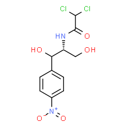 ChemSpider 2D Image | 2,2-Dichloro-N-[(2R)-1,3-dihydroxy-1-(4-nitrophenyl)-2-propanyl]acetamide | C11H12Cl2N2O5