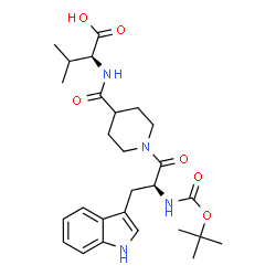 ChemSpider 2D Image | N-{[1-(N-{[(2-Methyl-2-propanyl)oxy]carbonyl}-L-tryptophyl)-4-piperidinyl]carbonyl}-L-valine | C27H38N4O6