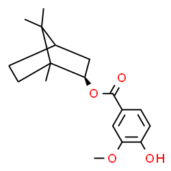 ChemSpider 2D Image | (2R)-1,7,7-Trimethylbicyclo[2.2.1]hept-2-yl 4-hydroxy-3-methoxybenzoate | C18H24O4