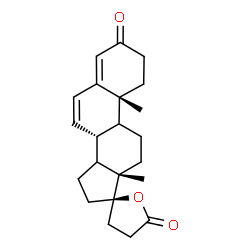 ChemSpider 2D Image | (8R,10R,13S,17R)-10,13-Dimethyl-1,8,9,10,11,12,13,14,15,16-decahydro-3'H-spiro[cyclopenta[a]phenanthrene-17,2'-furan]-3,5'(2H,4'H)-dione | C22H28O3