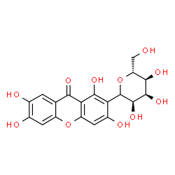 ChemSpider 2D Image | (1xi)-1,5-Anhydro-1-(1,3,6,7-tetrahydroxy-9-oxo-9H-xanthen-2-yl)-D-allitol | C19H18O11