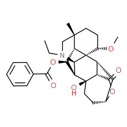 ChemSpider 2D Image | (1S,2R,3S,6R,9S,10R,11R,14R,18R,19S)-12-Ethyl-9-hydroxy-17-methoxy-14-methyl-4-oxo-5-oxa-12-azahexacyclo[8.7.2.1~2,6~.0~1,11~.0~3,9~.0~14,18~]icos-19-yl benzoate | C29H37NO6