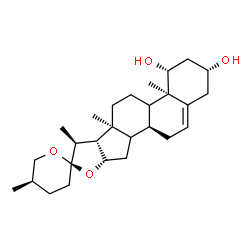 ChemSpider 2D Image | (1beta,3beta,9xi,14xi,25R)-Spirost-5-en-1,3-diol | C27H42O4